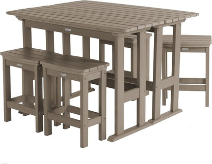 highwood Lehigh 6pc Counter Height Balcony Dining Set, Woodland Brown