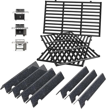 Genesis 2 GS4 Grill Parts for Weber GS4 Genesis II/II LX 400 SER 4-Burner Genesis II E410 Accessories Genesis 400 (2022 YRS) Replacement for Weber Flavorizer Bars 66033 66030 &Grill Grates 66097 66089