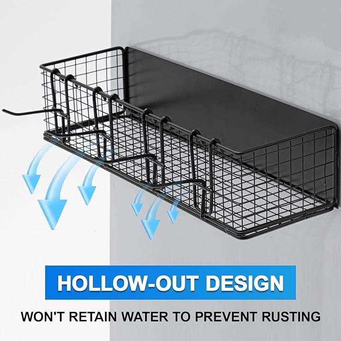 Maxdot 2 Pack Magnetic Storage Bins for Pellet Smoker Grill, 1 Large & 1 Small Grill Caddy with Paper Towel Holder and Hooks, BBQ Organizer Accessories for Most Pellet Grills