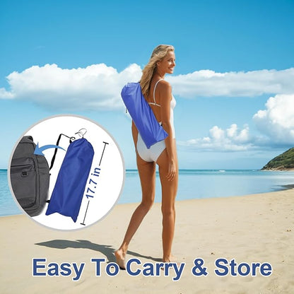 LOTTAFUN 6ft Beach Umbrella - Heavy Duty Wind Resistant UV 50+ Portable Sun Shade with Sand Anchor & Carry Bag, Outdoor Folding Umbrella for Beach, Pool, Patio, Garden (Dark Blue) No Tilt The sand needs to exceed the spiral 6inch