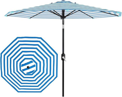 Garvee 10FT Patio Umbrella - Outdoor Table Umbrella with Smooth Crank Lift, Push Button Tilt and 8 Sturdy Ribs - Market Umbrella UV Protection Waterproof for Pool, Deck, Yard, Garden