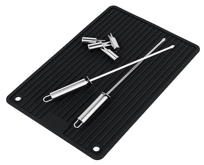 Ozeri BBQ and Grill Utensil Holder Mat Set,Black