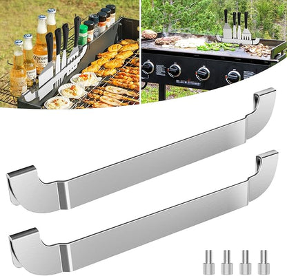 2 Pack Griddle Spatula Holder, 10 Inch Stainless Steel Barbecue Tool Hold Rack, Outdoor Picnic Griddle Accessories for Blackstone, Royal Gourmet and Other Flat Top Griddle