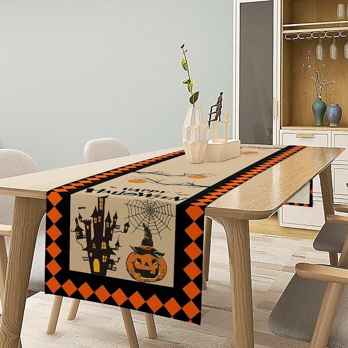 Pumpkin Table Runner Halloween Table Runners Halloween Table Decorations Indoor Pumpkin Party Decor 13x120