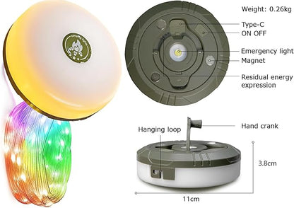 Camping String Lights,Camping Essentials Gear 32.8FT Lamp Lights Waterproof, 4 in 1 Outdoor String Lights with 8 Modes for Awn Tent Yard Garden Hiking Travel Decoration and Holiday Christmas Gift