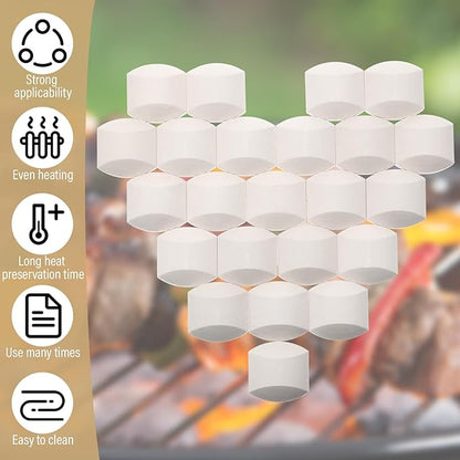 Baquler 100 Pcs Ceramic Briquettes for Gas Grill, Ceramic Briquettes Grill Bricks Replacement for Lava Rocks, Barbecue Briquettes Gas Grill Briquettes for BBQ Gas Grill
