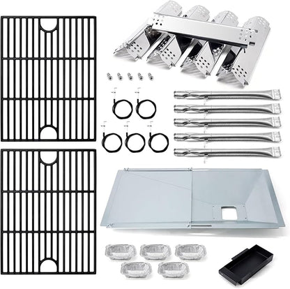 Replacement Parts for Nexgrill 720-0888S, Grease Tray Drip Pan & Flame Tamers & Grill Grates & Burners Igniters Replacement for Nexgrill 5 Burner 720-0888S Gas Grill