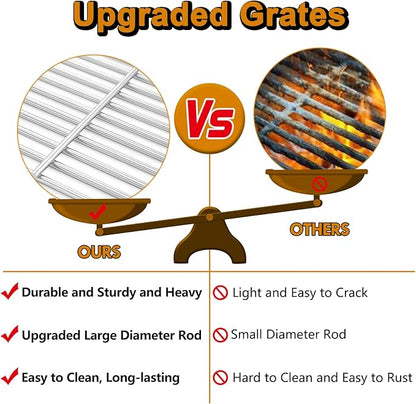 16517 47629 Grill Grates Replacement Parts for Bull Grill Parts 4 Burner 30 Inch Angus 47628 41629 41628 Outlaw 26038 26039 Premium 18249 18248 Lonestar 87049 87048 Lion L75000 Cooking Grates