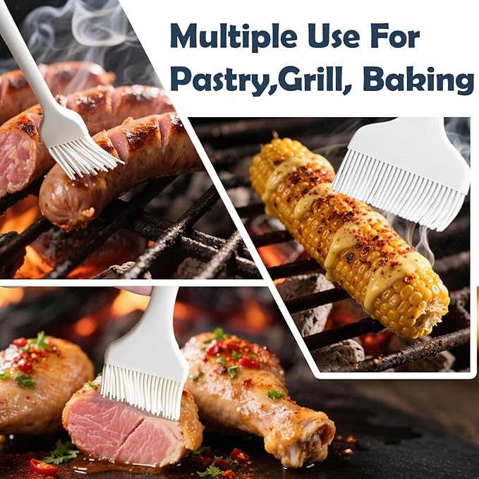 Meat Brush for Basting-3PCS,Oil Butter Sauce Marinades for BBQ Grill Brushes,Silicone Meat Brush,Heat Resistant,Food-grade,