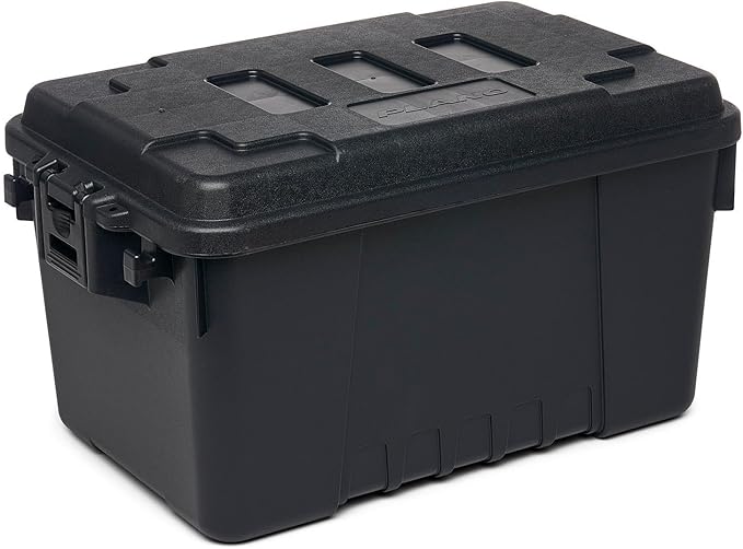 Plano 5 Pack Small Sportsman's Trunk for Outdoor Gear and Tools with Integrated Easy-Glide Wheels for Smooth Transport, Black
