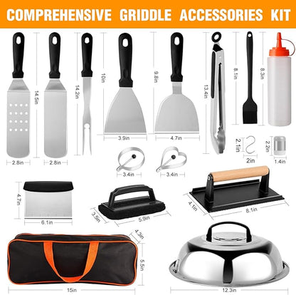 29-Piece Grill Tools Set, Heavy Duty Stainless Steel BBQ Accessories for Outdoor BBQ & Camping