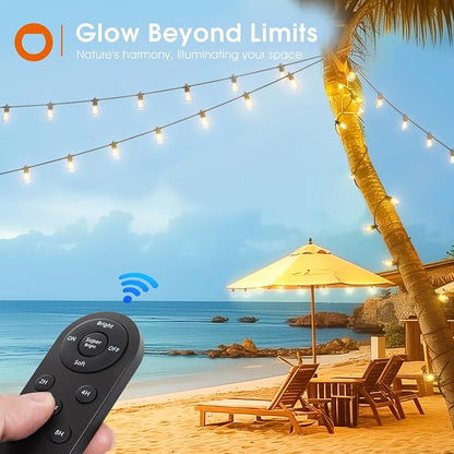 addlon 200FT(192+8) Solar String Lights Outdoor, Last 20+ Hrs, USB Charging | IP65 Waterproof. Dimmable Timer via Remote. Memory, 3 Modes, 2700K Warm White. Easy Install for Patio, Porch. 4-Pack*50FT.