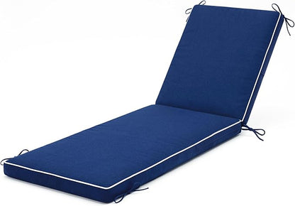 Chaise Lounge Cushions Outdoor, Water-resistant and Fade-Resistant Patio Lounge Chair Cushions, Furniture Replacement Cushions Ideal for Pools, Gardens and Balconies, 80" x 26" x 3",Navy Blue