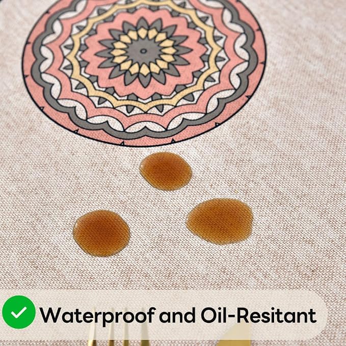 Wipeable Waterproof Tablecloth Vinyl Tablecloths for Rectangle Tables Heavy Duty PVC Tablecloth for Kitchen Dining Table(Flowers-2, 54'' x 78'')