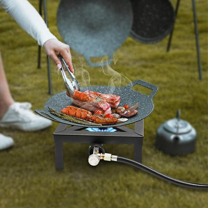 Portable Single Burner, Outdoor Gas Stove Propane Cooker with Adjustable 0-10PSI Regulator & 1.2m Long Hose, 8000W High Power for Camping, BBQ, Picnic, Home Brewing