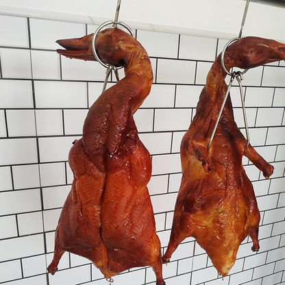 4 Pcs Stainless Steel Meat Hooks with Double Hook Poultry Roast Duck Bacon Hanging Hook Grill Hanger for Drying, Cooking, BBQ, M-11.5 ”,Cooking Utensils, Namely, Grills