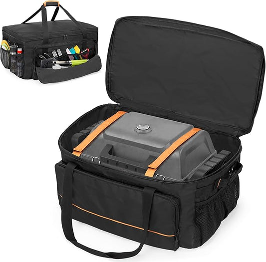 HODRANT Grill Carry Case Compatible with Char-Broil Grill2Go X200 Portable Propane Gas Grill, 1-Burner Grill Cover Bag with Multi Storage Pockets for Outdoor Grill Tools & Accessories, Only Bag