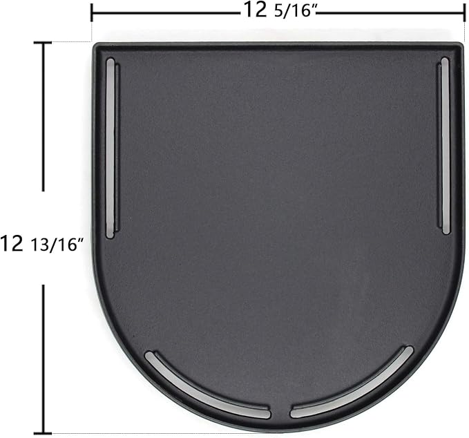 Hongso Matte Cast Iron Griddle for Coleman Roadtrip Swaptop Grill, Parts for Coleman Road Trip 285 225, Flat Half Grill Griddle Pan of Coleman Roadtrip Grill Accessories, 12 13/16" x 12 5/16", 1-pk