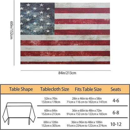 TKS MITLAN National Flag Tablecloth Decor Patriotic Vintage Classic Graffiti Table Cloth Dining Room Kitchen Table Cover 60" X 84" Oblong/Rectangle