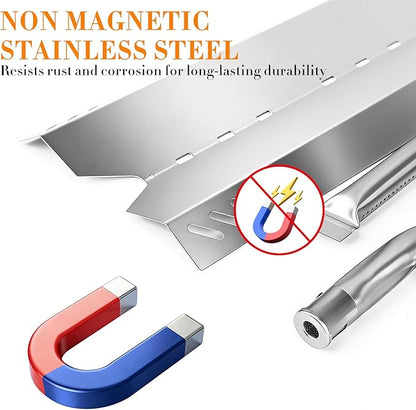 Hisencn Grill Repair Kit Replacement for Members Mark BQ05046-6, BBQ Pro BQ05041-28, BQ51009, Sam's Club, Outdoor Gourmet Gas Grill Models, Stainless Steel Pipe Burner Tube, Heat Plate Tent Shield