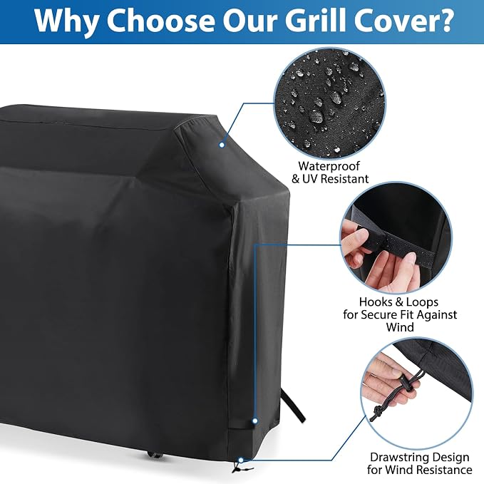 54 Inch Gas Grill Cover for Monument Mesa 400 4-Burner Grill, Waterproof | Fits Monument Mesa 400, 25392, 24633, 35633, 24367, 41847NG & M415BZ 4-Burner Gas Grills, Heavy Duty 600D Outdoor Cover
