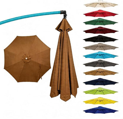 11FT Cantilever Patio Umbrella Replacement Canopy, 8 Ribs 64"-66", Upgraded 600D 220GSM Heavy-Duty Fabric, Waterproof & UV Resistant (Canopy Only)