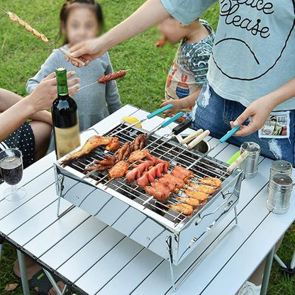 Portable Charcoal Grill for Camping BBQ Grills – Outdoor Barbecue Grill Stainless Steel BBQ Charcoal Grill, Camping Grill for 3-5 People, Easy Carry Charcoal Grills BBQ,A-1
