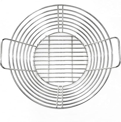 Lump Charcoal Fire Basket with Divider Stainless Steel Grill Ash Baskets Fits 18" Big Green Egg Accessories, Kamado Joe Classic Large Green Egg Basket Replacement