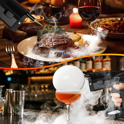 Electric Cocktail Bubble Smoke Gun Kit for Bar and Home Use-Aroma Gun Set Includes 4 Flavour Aromas and Edible Bubbles -for Enhancing Food and Drink Flavors Gift for Men/Dad/Husband/Bartender