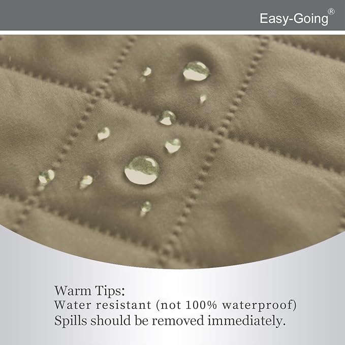 Easy-Going Reversible Couch Cover, Recliner 22 in, Beige/Beige | Machine Washable Slipcover For Dogs, Water Resistant Furniture Mat For Living Room, Non-Slip Sofa Cover, Pet Friendly