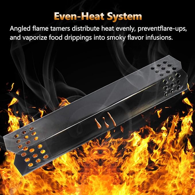 Set of 6 Flame Tamers for Nexgrill 720-0896B, 720-0896, 720-0882A, 720-0783E Grill Replacement Parts, Heat Plate Shields Replacement for Grill Master 720-0737, 720-0697, Nexgrill 720-0925, 720-0896C
