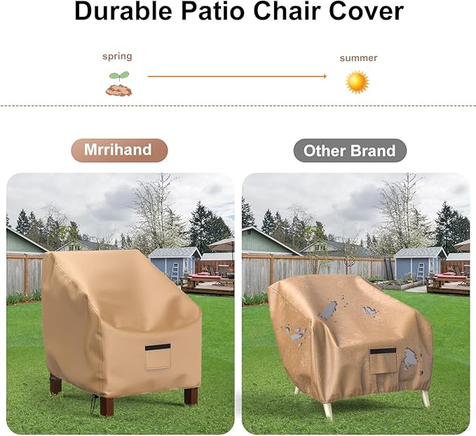Patio Chair Covers Waterproof, Mrrihand Lounge Deep Seat Cover, Heavy Duty Outdoor Lawn Patio Furniture Covers, 36" W x 37" D x 36" H - 2 Pack