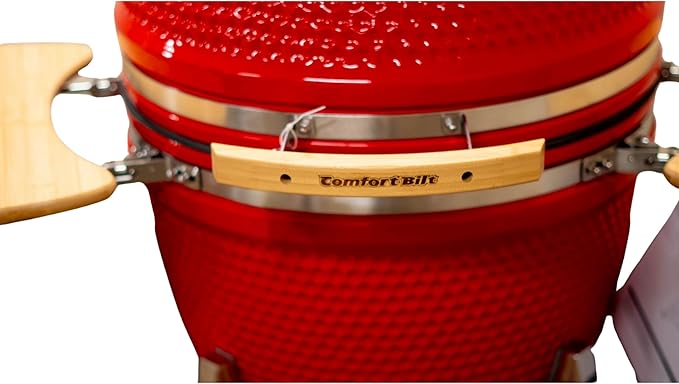 23" Kamado Grill COALS by Comfortbilt Ceramic Grill 487 Sq Inches Cooking Charcoal Grill Smoker (Red)