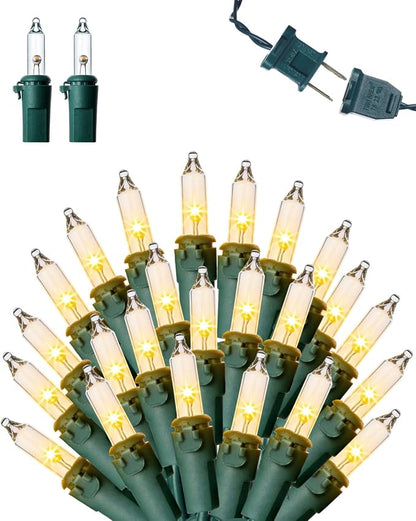 Clear Christmas Lights Warm White, 100 LED 26FT, LED Bulbs | 30000+hrs Long Lifespan, UL Approved, Waterproof Mini String Lights for Outdoor Indoor Christmas Tree Garland Patio Holiday