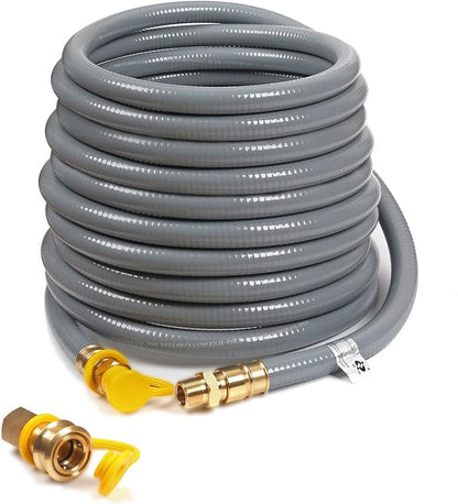 36Feet 56 Feet 3/4-inch ID Natural Gas Hose with Quick Disconnect | Fittings for NG/LP Propane Appliances, Grill, Patio Heaters, Generators, Pizza Oven, etc. Useful Indoors & Outdoors
