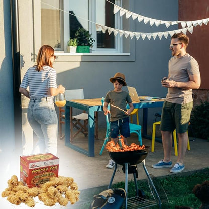 BBQ Dragon Egg Fire Starter-32 Pack Fire Starters for Fireplace-Ultra Fast, Long Lasting Charcoal Starter-Waterproof, Natural Fire Starters for Wood Stove, Campfire, Fire Pit, Charcoal Grill, Fatwood