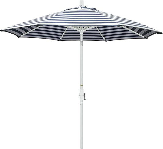 California Umbrella GSCU908170-F96 Golden State Series Patio Umbrella, Navy/White