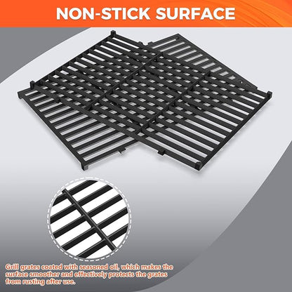 QuliMetal 17.5" Grill Grates for Weber Spirit 300/400 and Spirit II 300 Series,Spirit E/S-310 E/S-320 E/S-330,Spirit 700,Genesis Silver/Gold B & C,Genesis 1000-3500,Cast Iron Part for Weber 7638 7639