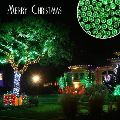 Toodour Solar Christmas Lights Outdoor, 2 Packs Total 144ft 400 LED Solar String Lights with 8 Mode, Outdoor Christmas String Light for Garden, Patio, Fence, Balcony, Xmas Tree Decor - Green