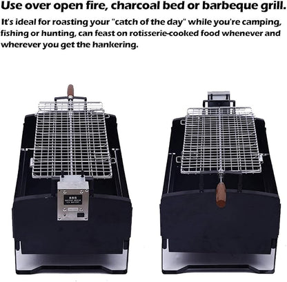 Portable Charcoal Grill for Camping BBQ, Outdoor Barbecue Grill with Folding Legs, Large Charcoal & Electric Multi-Function BBQ Grill Kits, Easy Carry Smoked Grill for Party,A-1