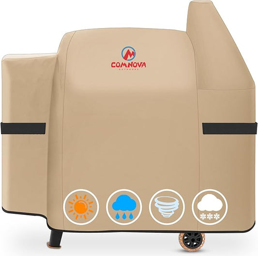 Comnova Grill Cover for Pit Boss 820 & 850 - Z Grill 700 - Premium Wood Pellet Smoker Cover for Pitboss Heavy Duty & Waterproof, 600D Pellet BBQ Cover for Pit Boss 820 Deluxe, Pro 850 and Z Grill 700