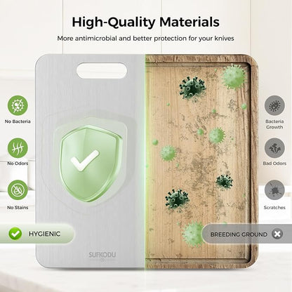 Titanium Cutting Board Set of 3, 100% Double-Sided Titanium Cutting Boards for Kitchen, Dishwasher Safe Non-Toxic Chopping Boards for Meat, Vegetables, Fruits, Raw and Cooked Food Prep (M+L+XL）