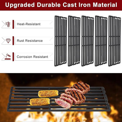 Hiorucet Grill Parts for Broil King 9561-54, 9561-57, 9561-64, 9561-67, Imperial XLS, Regal 420, Regal 440, Regal 490, Regal 590, Regal 590 Pro, Regal 625, Cast Iron Grill Grates for Broil King Parts
