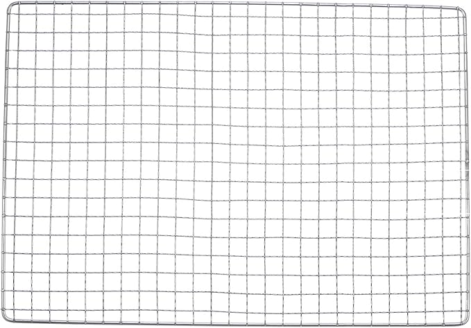 HARFINGTON Square BBQ Grill Net 17.3"x10.2" Stainless Steel Cross Wire Barbecue Mesh Mat for Baking Smoking Charcoal Grilling Roasting