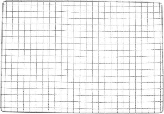 HARFINGTON Square BBQ Grill Net 17.3"x10.2" Stainless Steel Cross Wire Barbecue Mesh Mat for Baking Smoking Charcoal Grilling Roasting