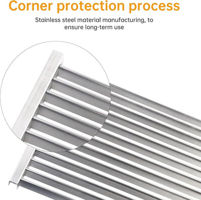 17.5 Inch Stainless Steel Cooking Grid Grates for Weber Spirit 300 II Series Spirit E/S 310 320 330 SP-320 700 Genesis 1000-3500 Genesis Gold Silver Platinum B/C Gas Grill Model，2 Pack Replace Part