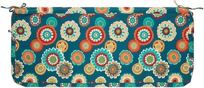 Magpie Fabrics Patio Bench Cushion Cover 45x18x3 Inch, NO Insert! Water Resistant Outdoor Loveseat Replacement Cover with Zipper (Floral Green)