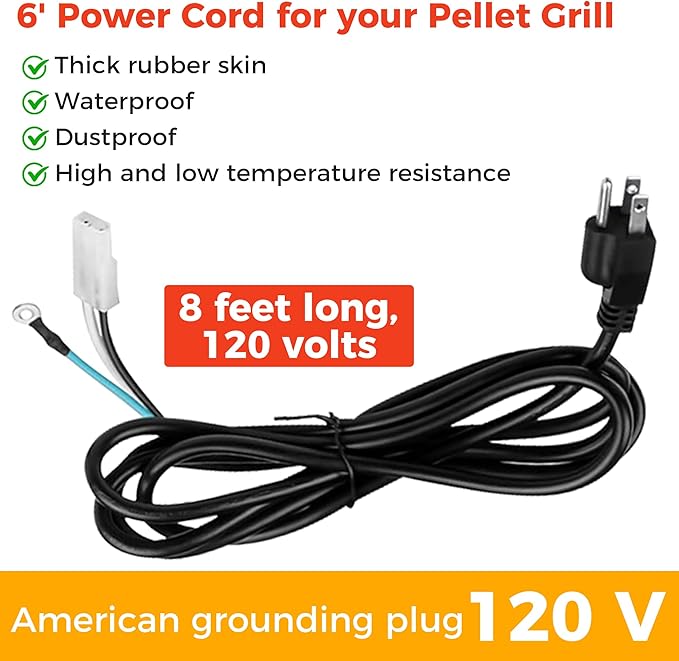 Fit For Traeger and Pit Boss Wood Pellet Grill Parts Replacement Kit include 2.0 RPM Auger Motor,Induction Fan Kit,Power Cord,Fire Burn Pot and Hot Rod Ignitor By Romalon
