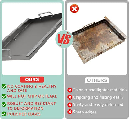 Half Size Griddle Insert for Blaze Grills 3, 4, 5 Burner Natural Gas Grill, Carbon Steel Flat Top Griddle Plate for Summerset Sizzler 32" & 40" and AOG 24'' T Series, RCS 32" Grill, 17.9''L x 14.5''W