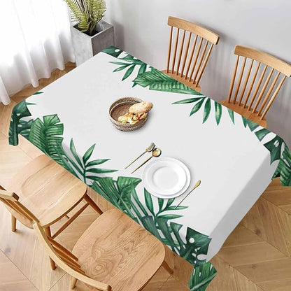 TKS MITLAN Palm Tree Leaves Tablecloth 52 x 70 Inch Rectangular Summer Tropical Green Leaf Oblong Table Cloth Kitchen Table Decorations for Home Dinner Party